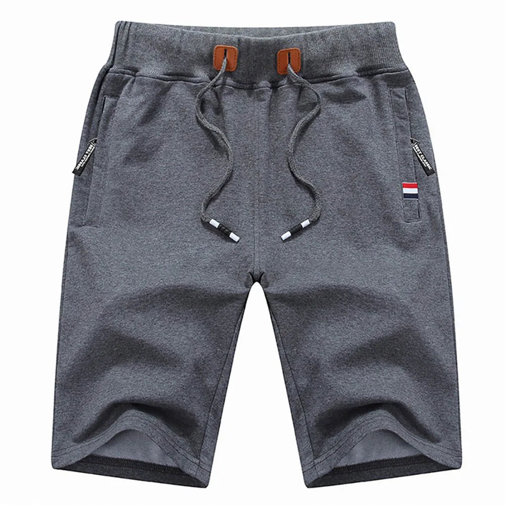 Men Casual Shorts New Summer Male Fashion Casual Short Men's Solid Color Fitness Breathable Shorts Men Drawstring Shorts - 3KDyn